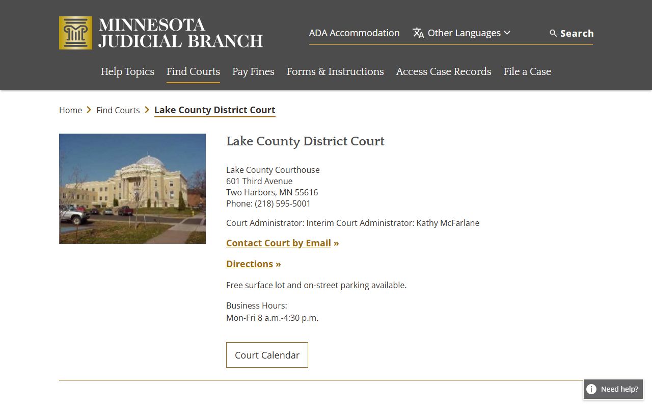 Lake County traffic court records court page
