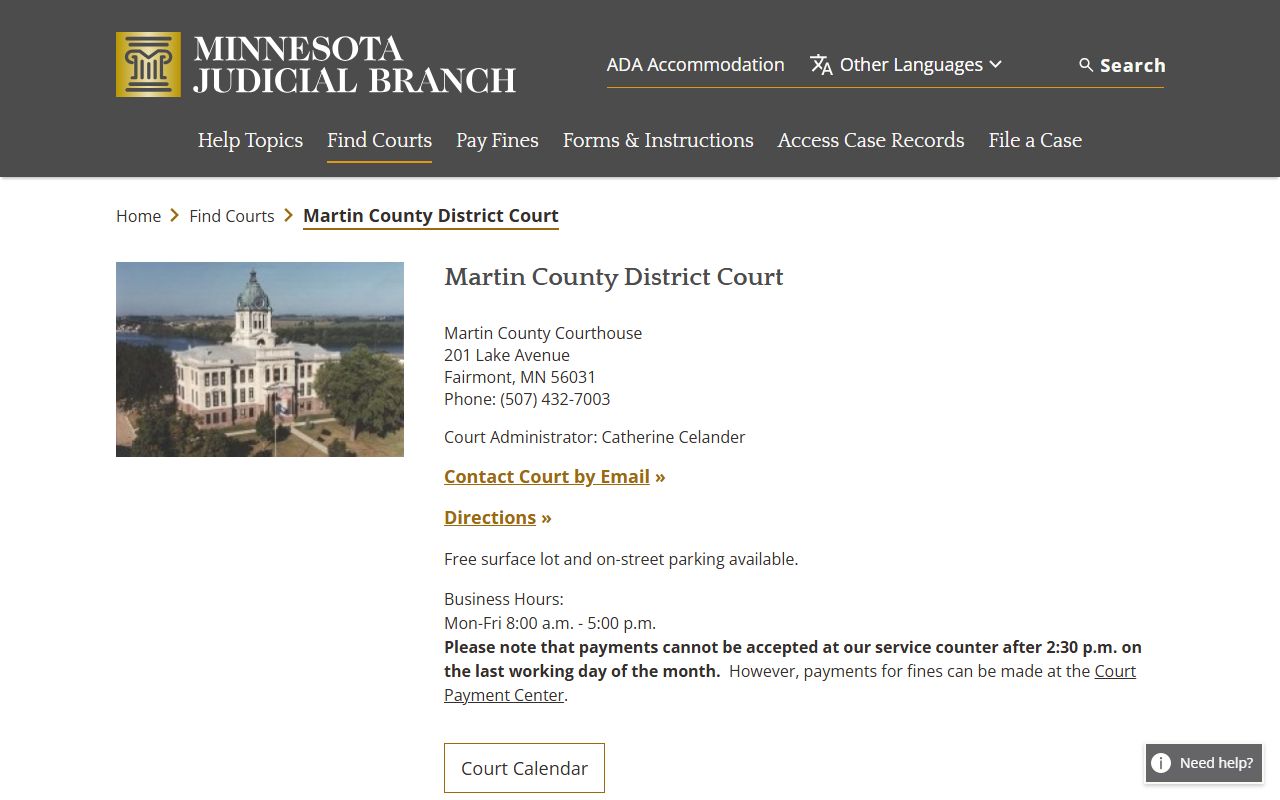 Martin County traffic court records court page